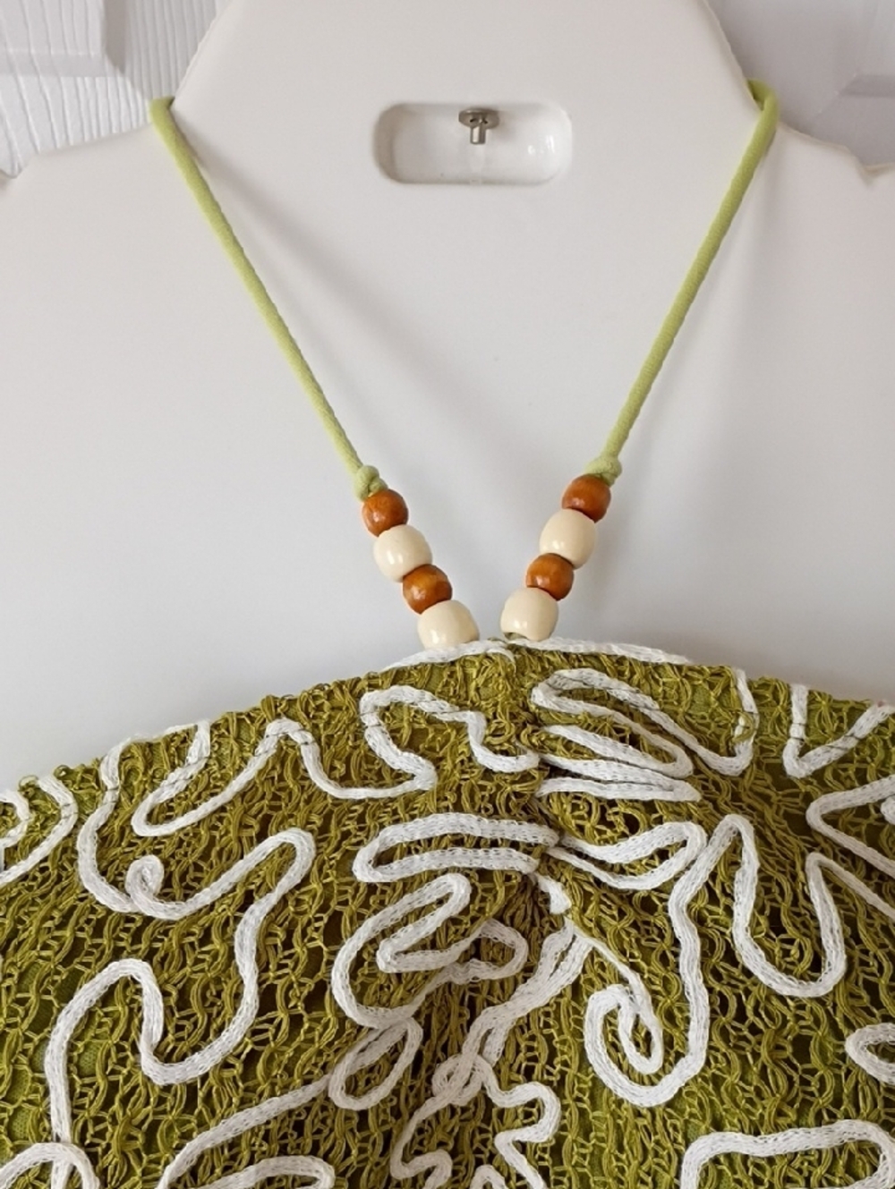 Olive Green Floral Embroidered Halter Top Short Set - Shein - Picture 3 of 4